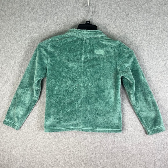 North Face Fleece Jacket Girls M Mint Green Osito Circular Design Full Zip - Picture 9 of 13